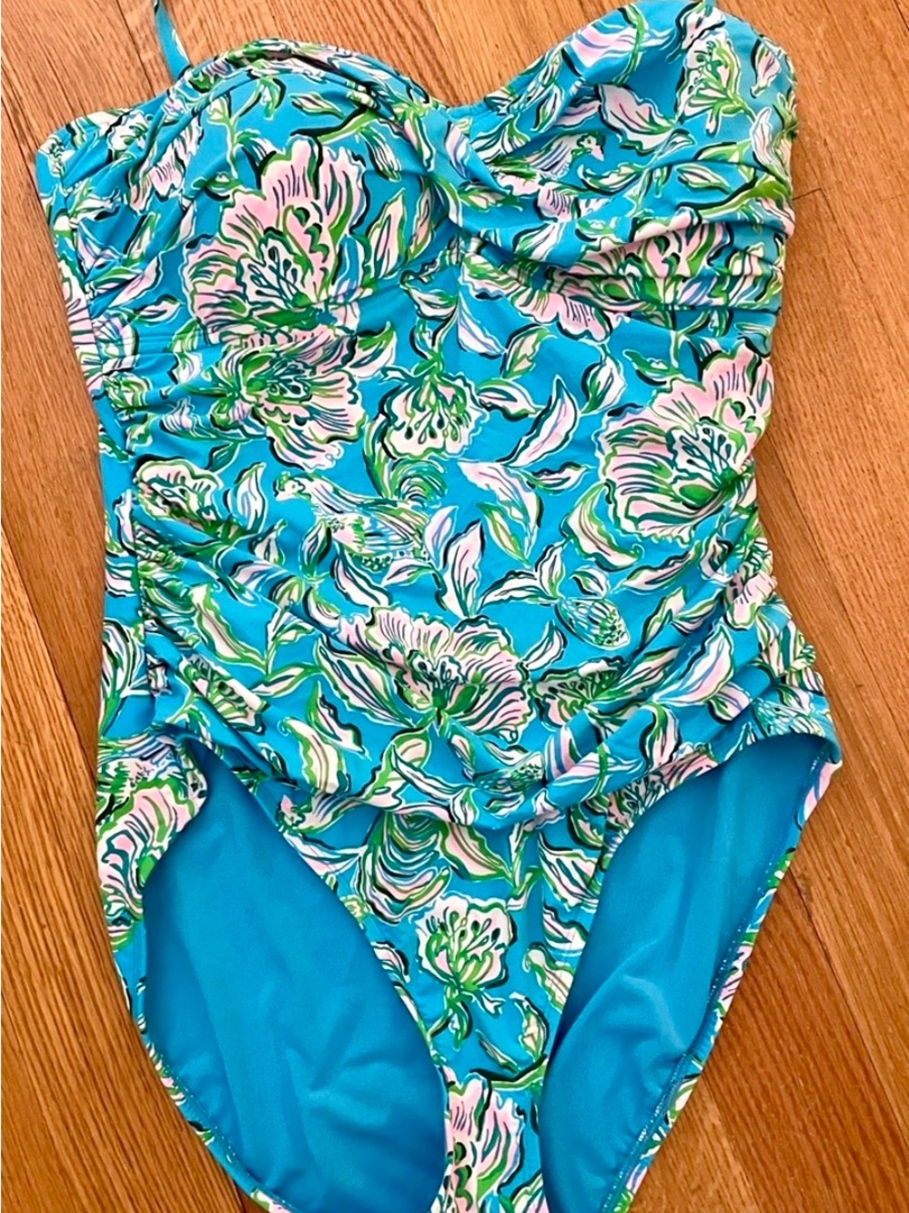 Lilly Pulitzer Turquoise Floral One-Piece Swimsuit
